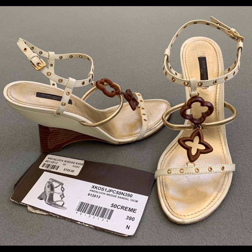 Vintage Louis Vuitton strap wedges- pre loved